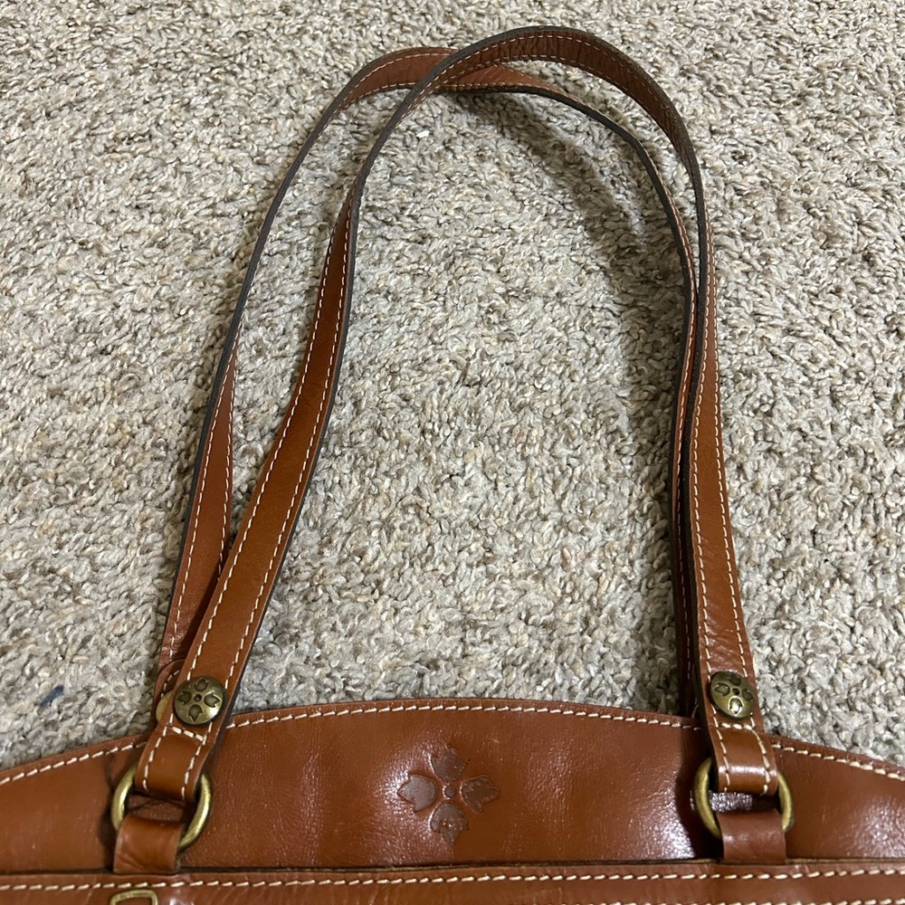 Patricia Nash Poppy Tote Heritage Shoulder Bag Italian Leather Top Zip Travel - Picture 14 of 15
